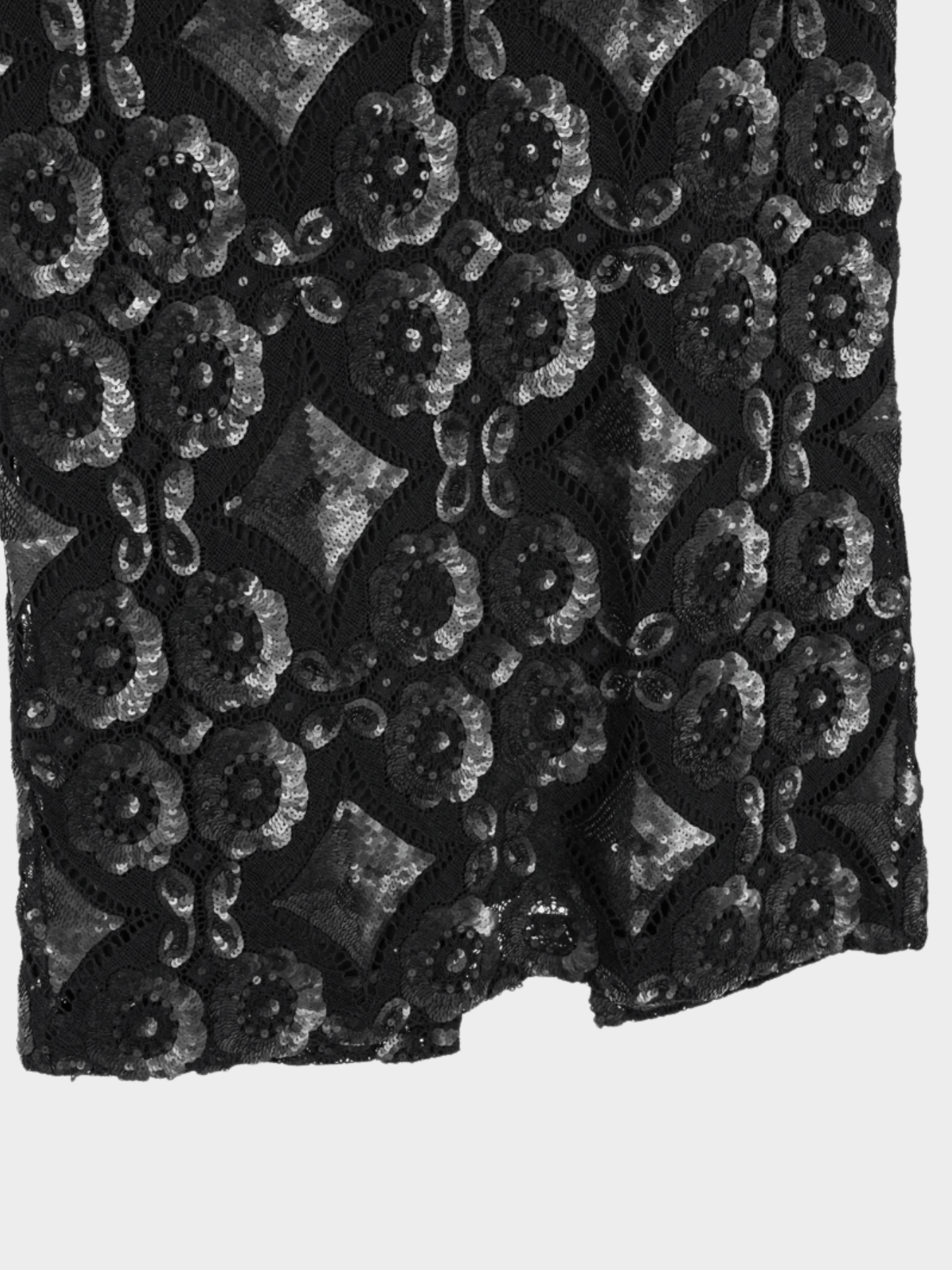 Burberry Prorsum Resort 2014 Black Sequin Detail English Lace Pencil Skirt