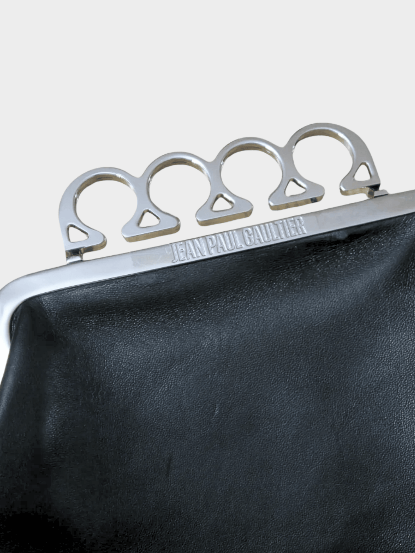 Jean Paul Gaultier 1990s Black Ring Clutch Bag
