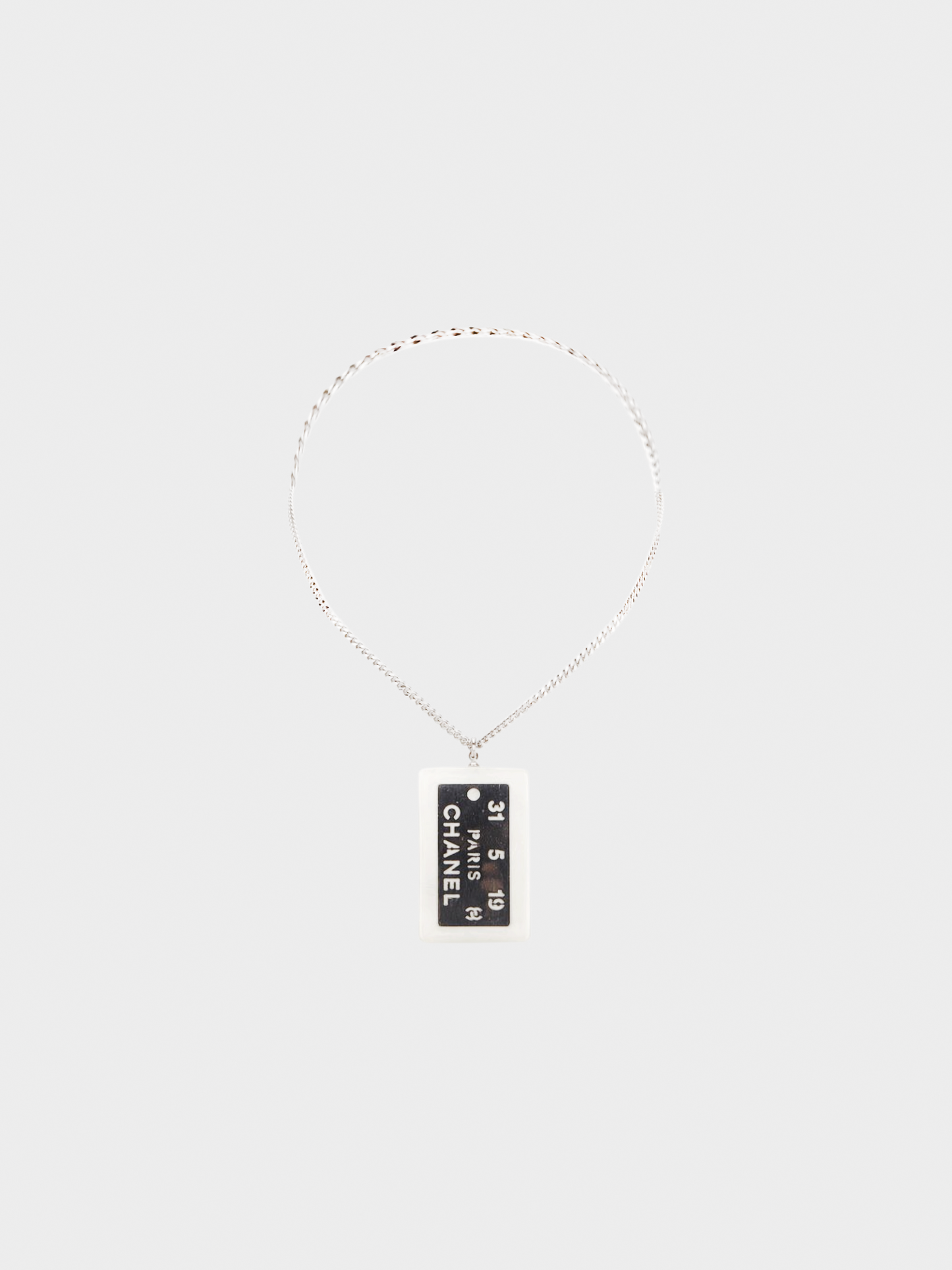 Chanel FW 1999 Resin Tag Pendant Necklace