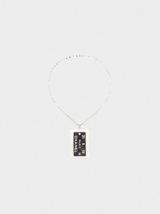 Chanel FW 1999 Resin Tag Pendant Necklace