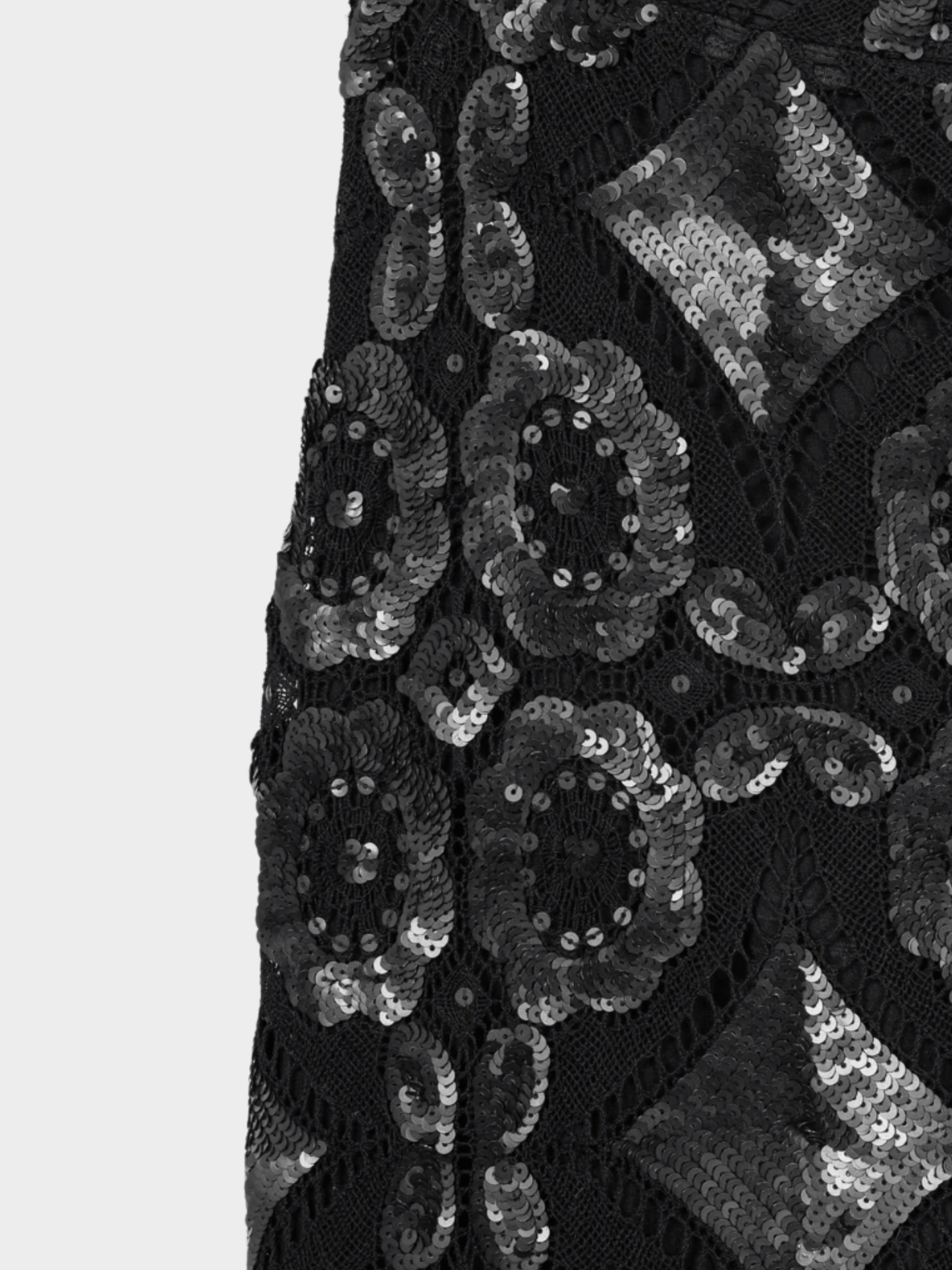 Burberry Prorsum Resort 2014 Black Sequin Detail English Lace Pencil Skirt