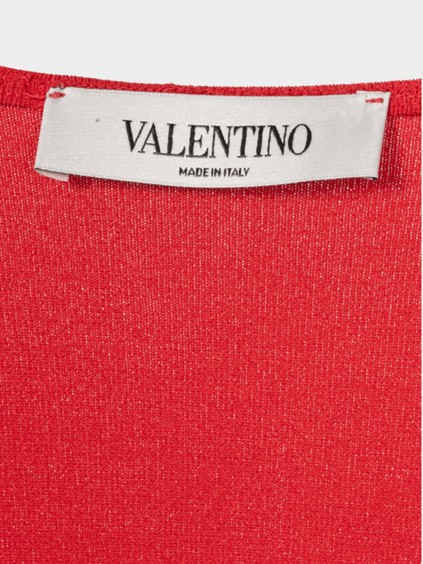 Valentino 2000s Red Viscose-Knit Bow-Waist Cardigan