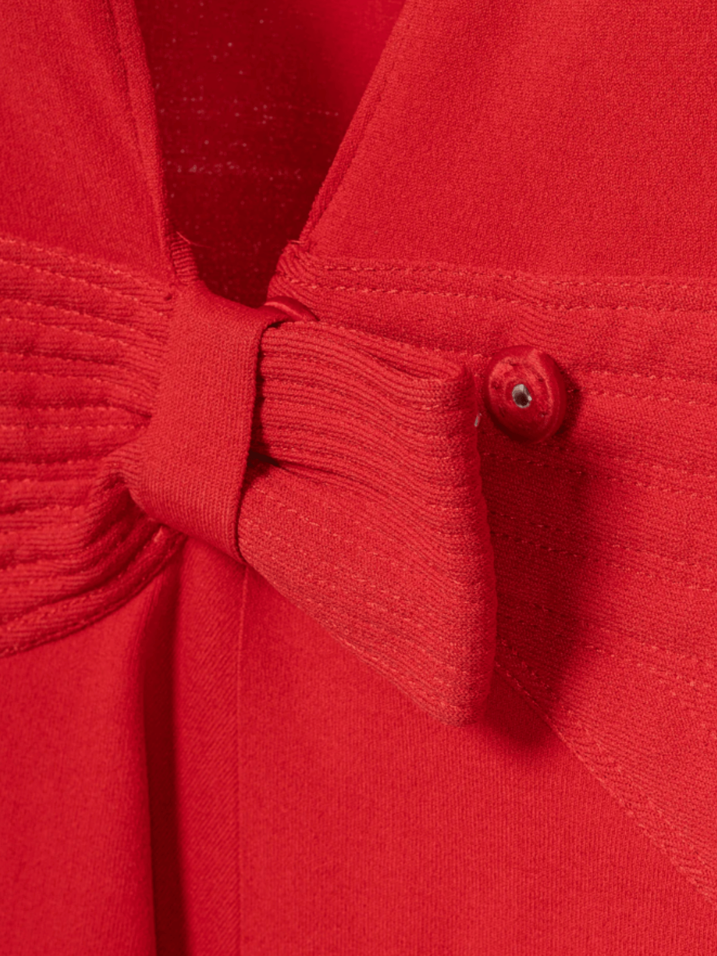 Valentino 2000s Red Viscose-Knit Bow-Waist Cardigan