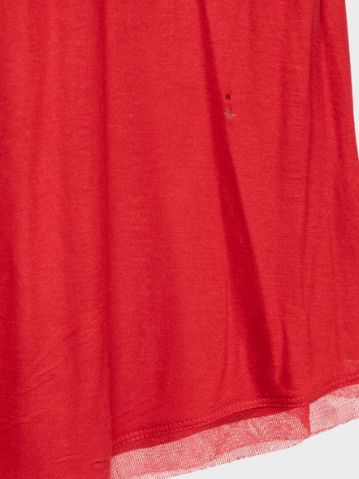 Valentino 2000s Couture Red Jersey Rosette Flutter-Sleeve T-Shirt