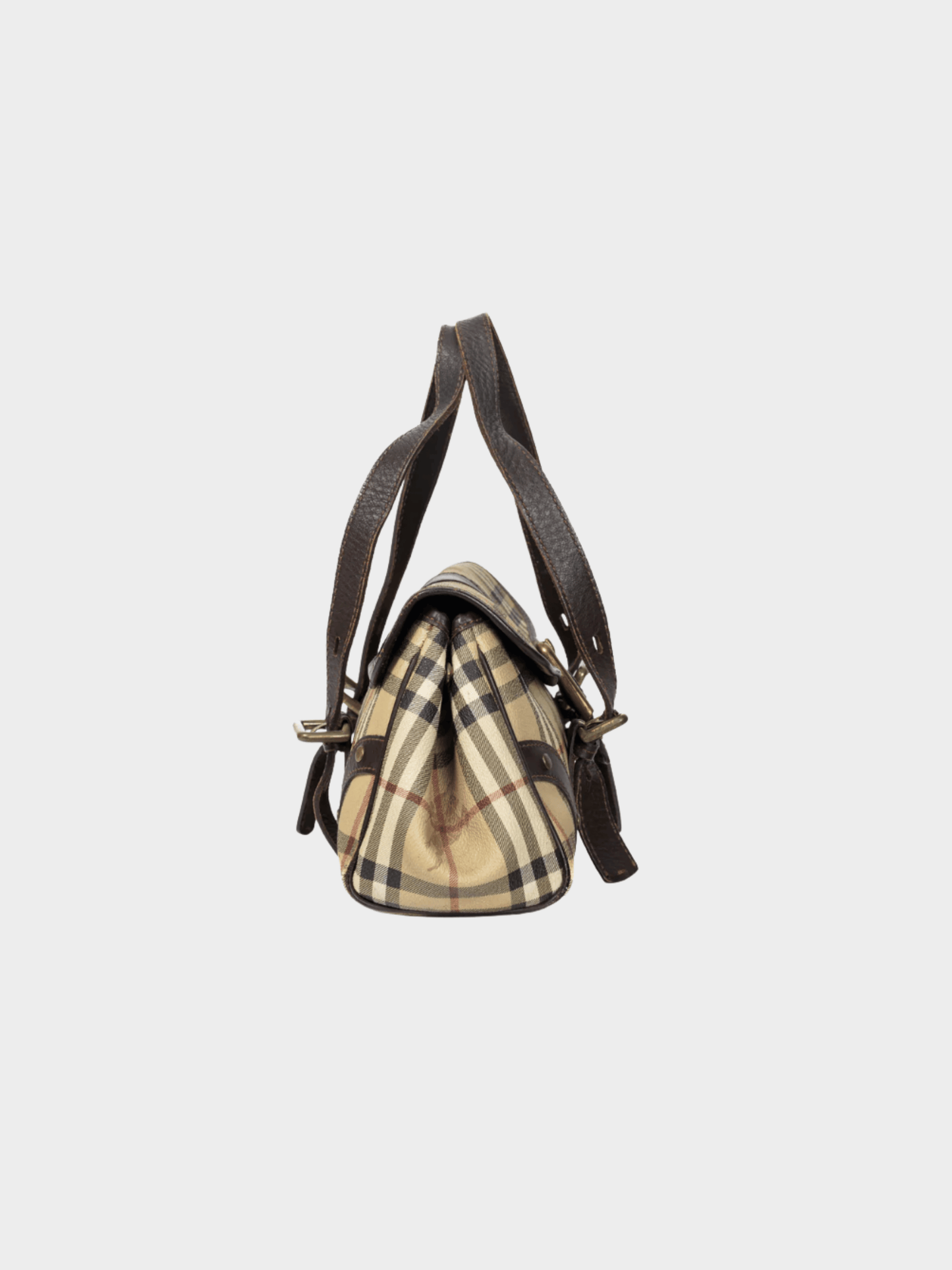 Burberry 2000s Haymarket Check Buckle-Flap Handbag