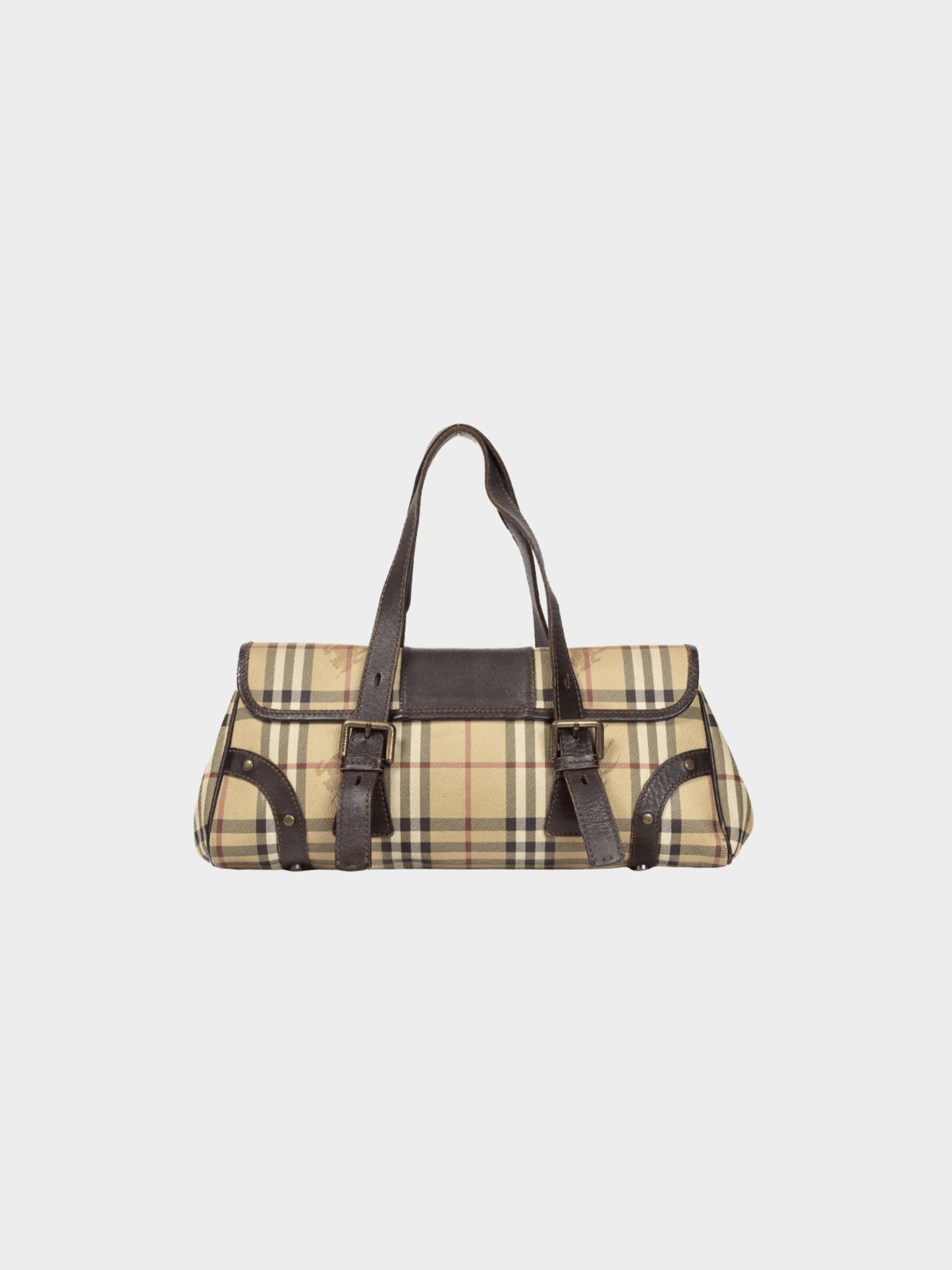 Burberry 2000s Haymarket Check Buckle-Flap Handbag