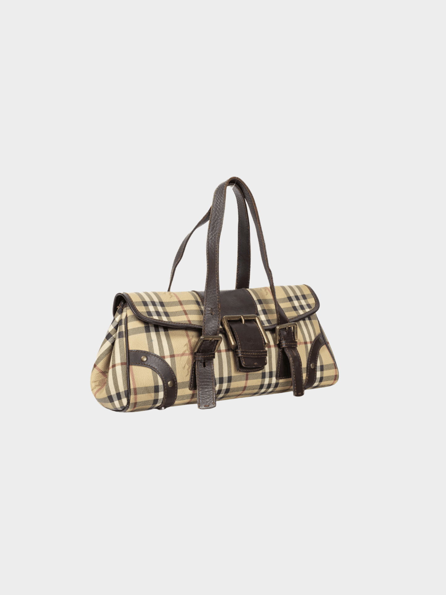 Burberry 2000s Haymarket Check Buckle-Flap Handbag