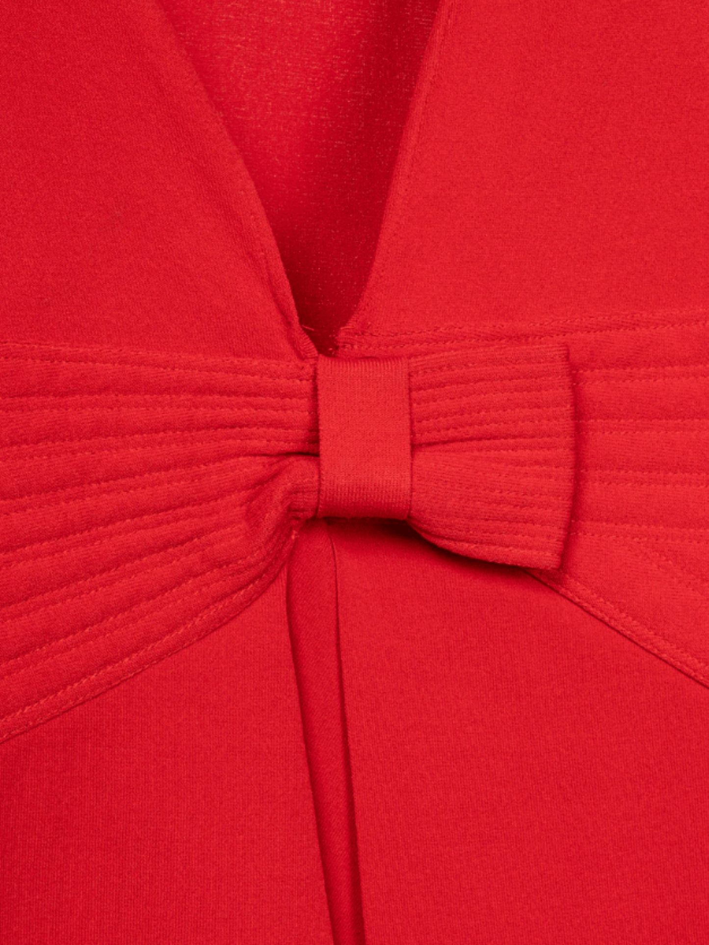 Valentino 2000s Red Viscose-Knit Bow-Waist Cardigan