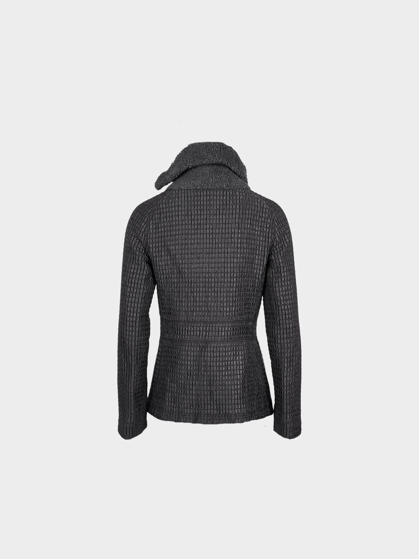 Miu Miu FW 2002 Runway Grey Plaid Zip Up Jacket