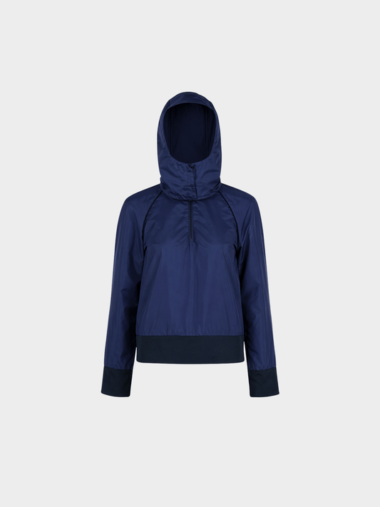 Miu Miu SS 1999 Navy Hooded Nylon Jacket