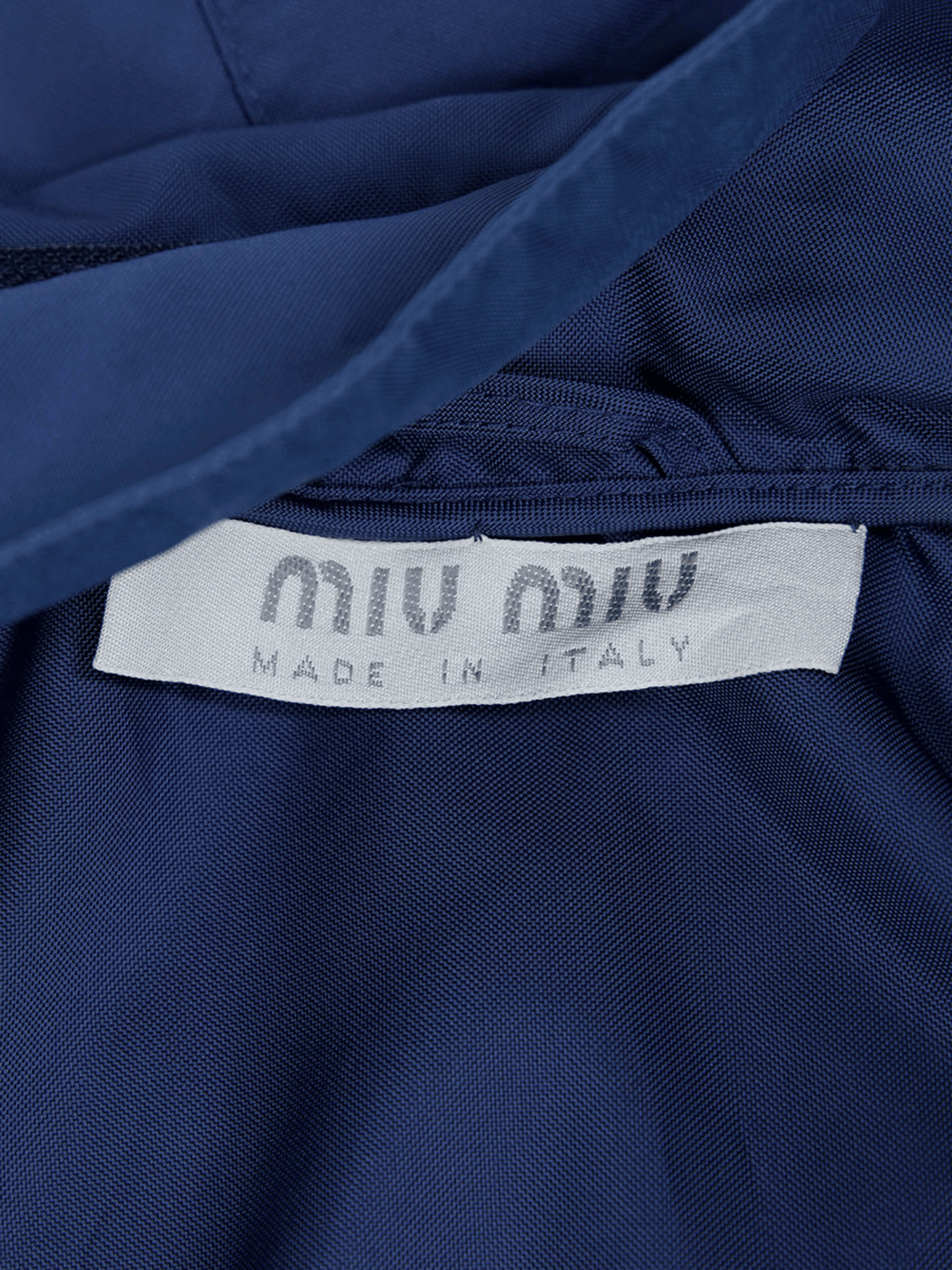 Miu Miu SS 1999 Navy Hooded Nylon Jacket