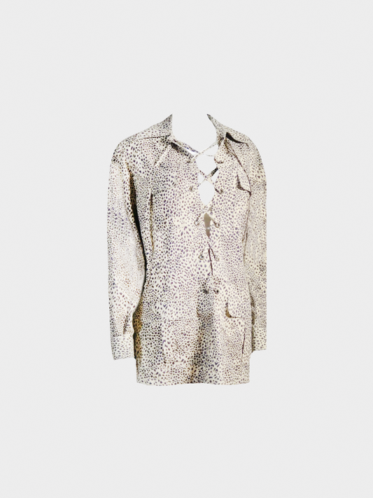 Yves Saint Laurent FW 1995 Leopard Print Dress Jacket