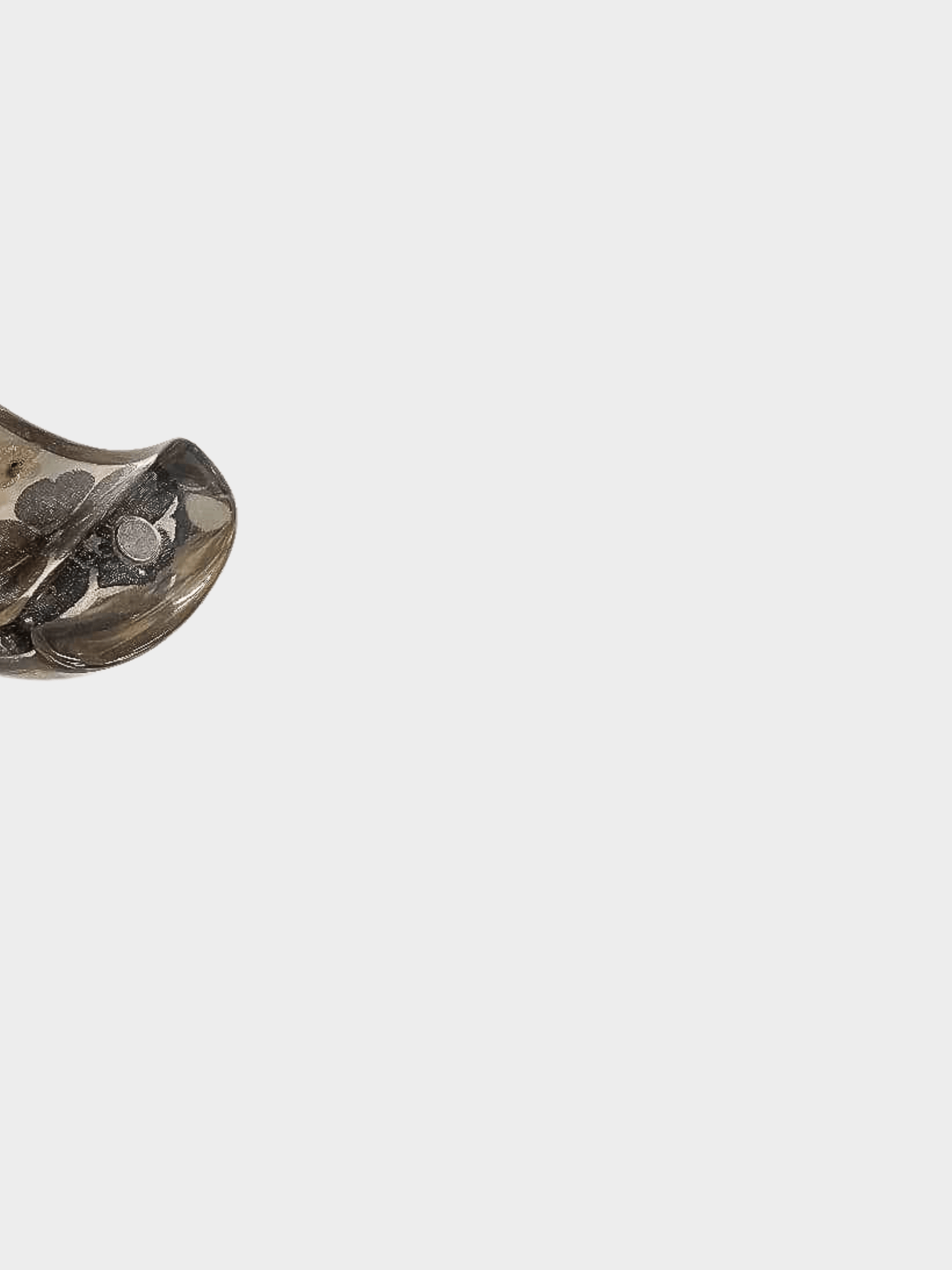 Chanel 2010 Clear Resin Floral CC Wide Angle Bracelet