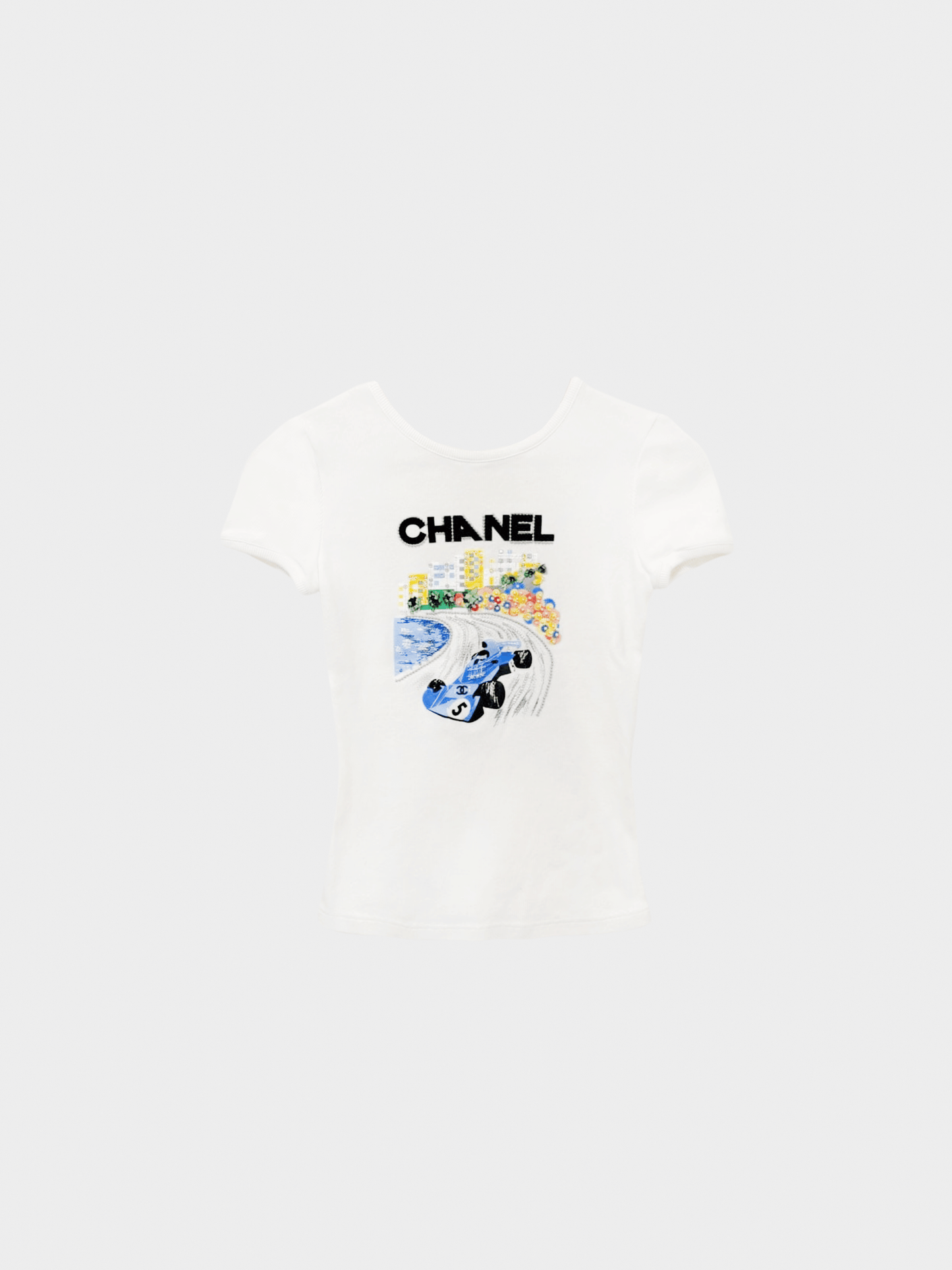 Chanel Cruise 2023 Car Print Graphic Baby Tee Shirt
