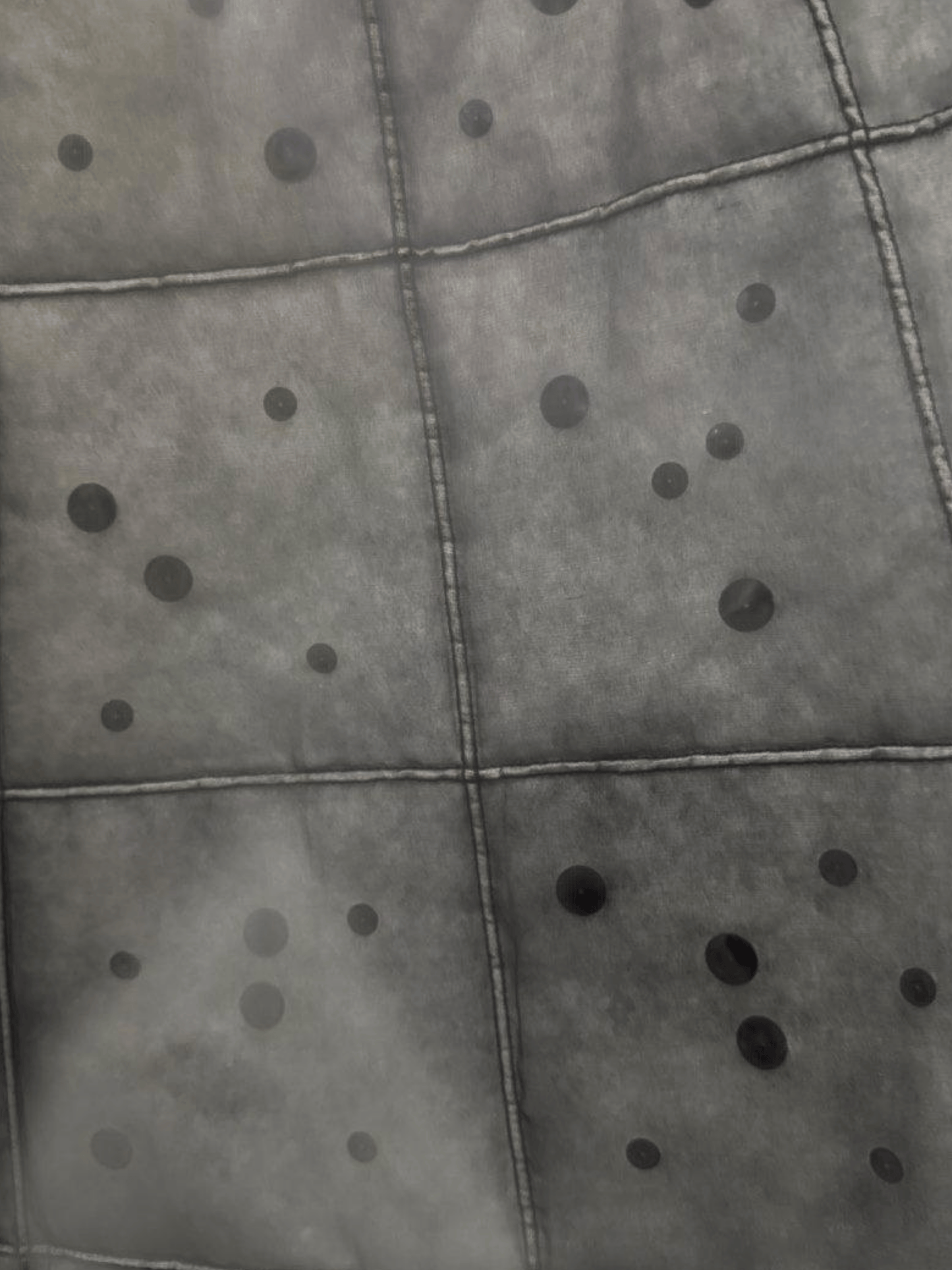Chanel 2000 Grey Quilt Polka Dot Skirt