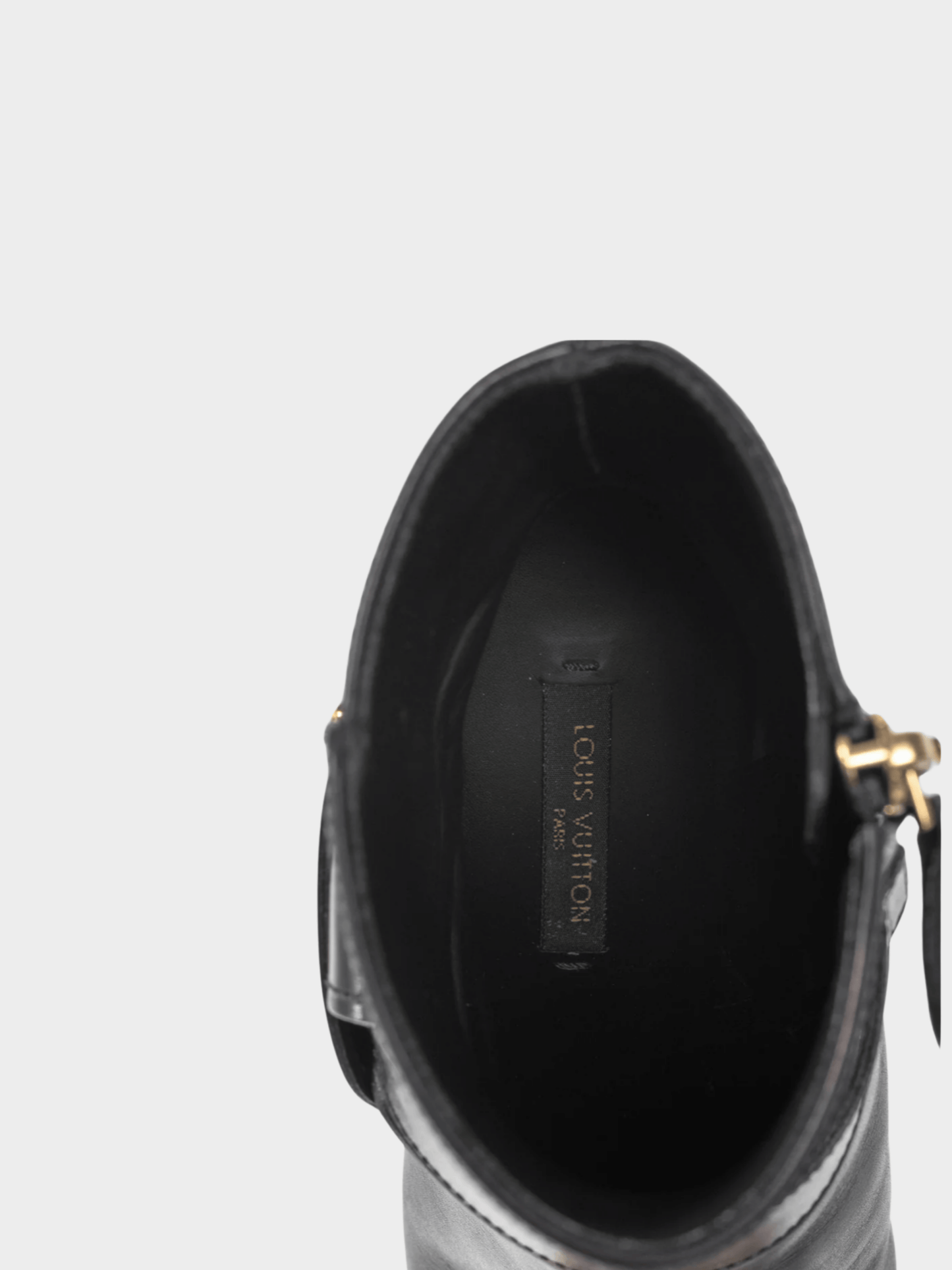 Louis Vuitton 2015 Black Leather Belted Booties