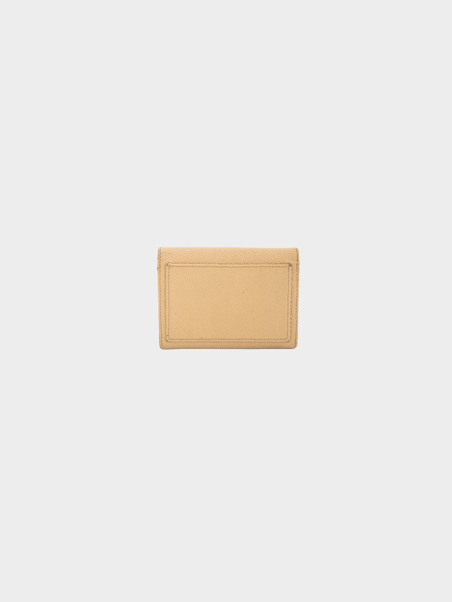 Chanel 2000s Tan Caviar Leather CC Card Holder