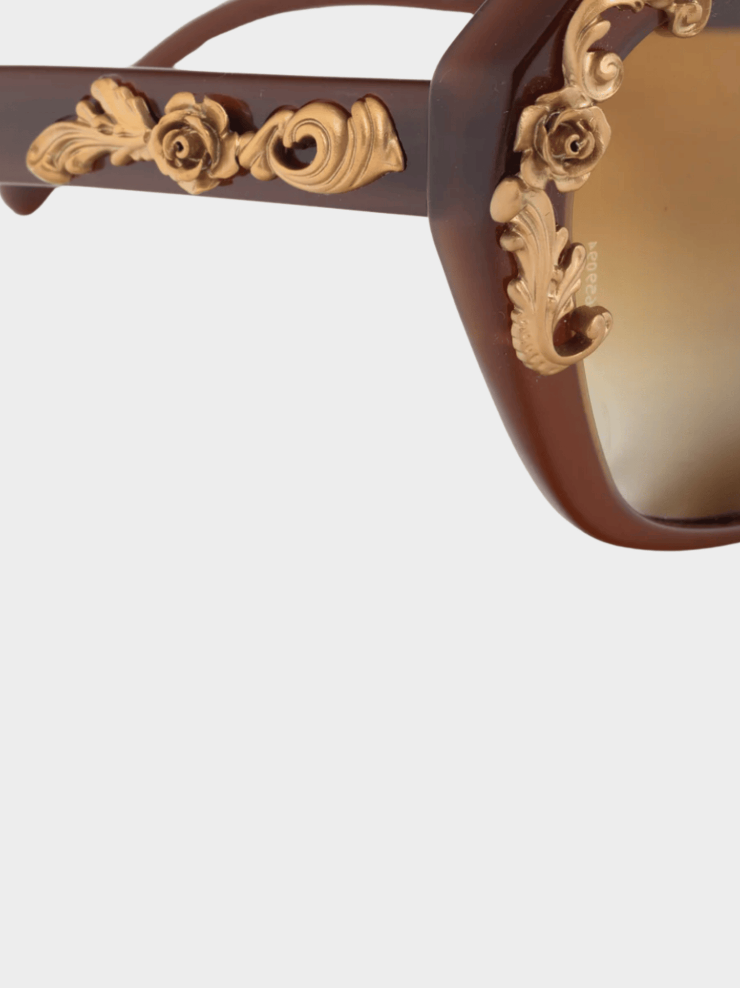 Dolce and Gabbana 2000s Sicilian Baroque Brown Cat-Eye Sunglasses
