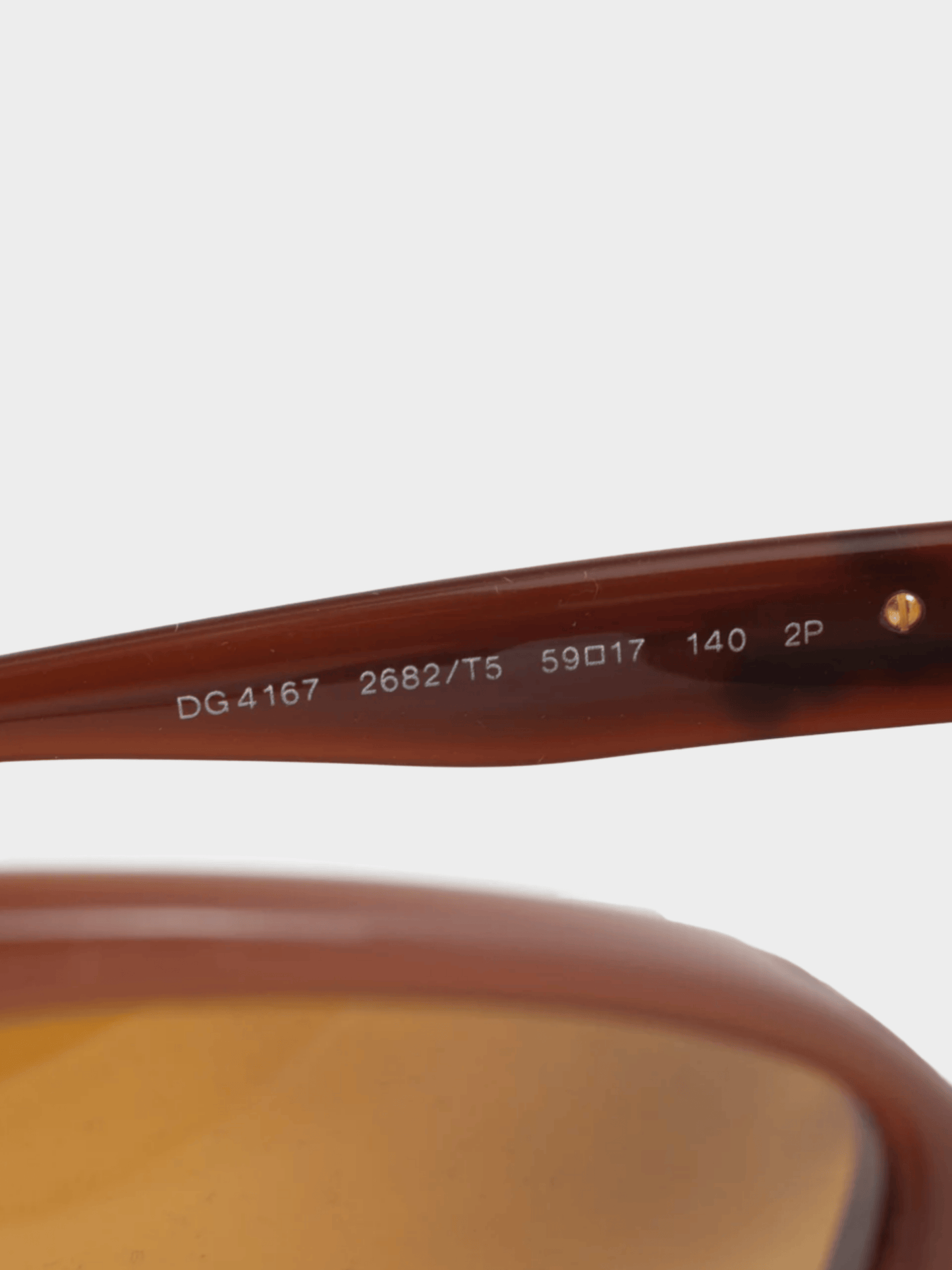 Dolce and Gabbana 2000s Sicilian Baroque Brown Cat-Eye Sunglasses