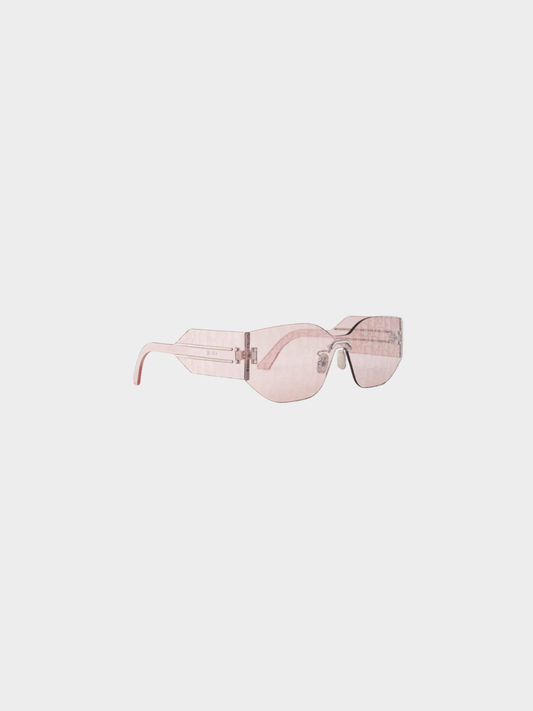 Christian Dior 2010s DiorClub M6U Pink Monogram Shield Sunglasses