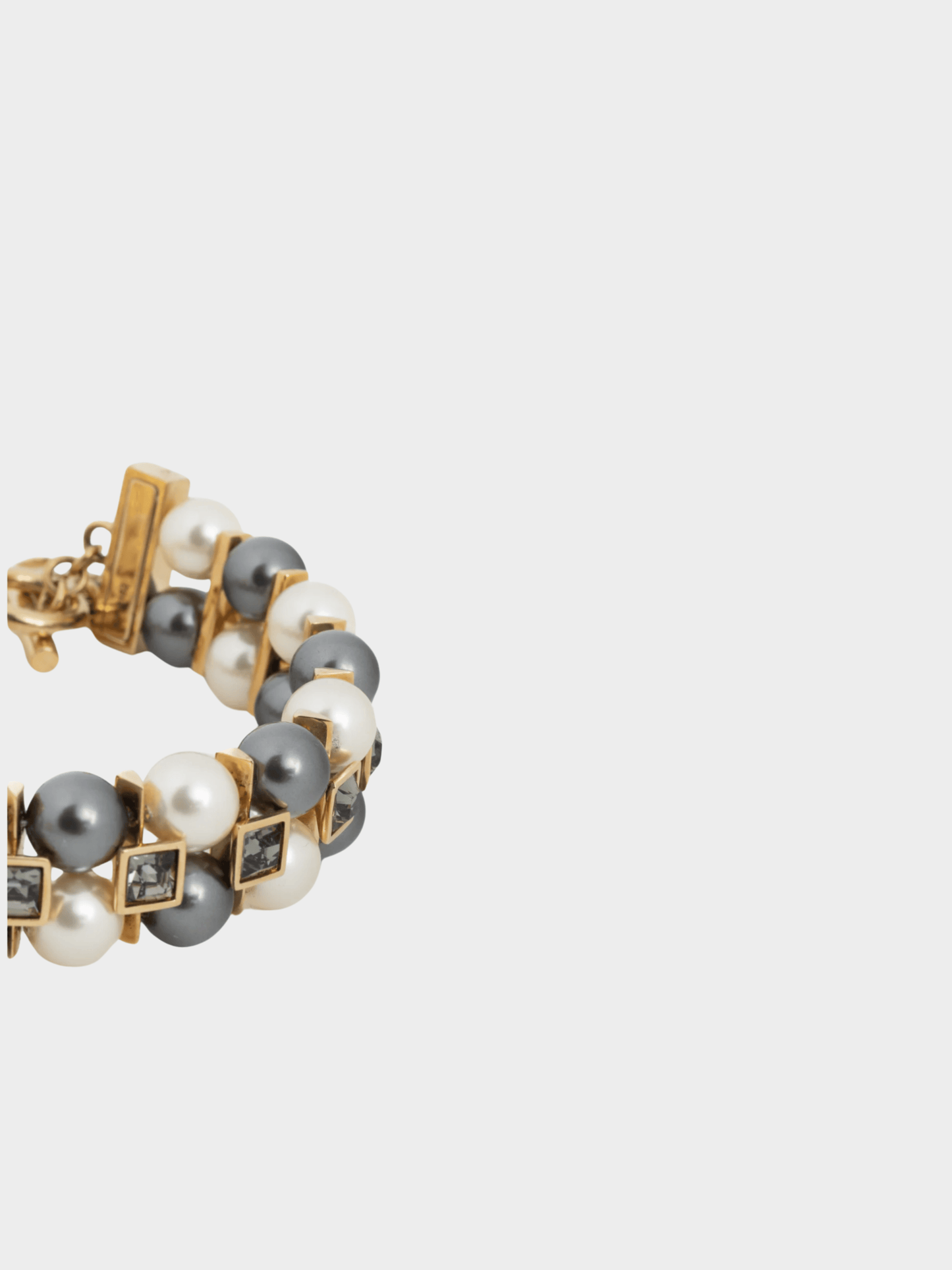 Louis Vuitton 2012 Cry me a River Grey and Ivory Faux-Pearl Crystal Bracelet