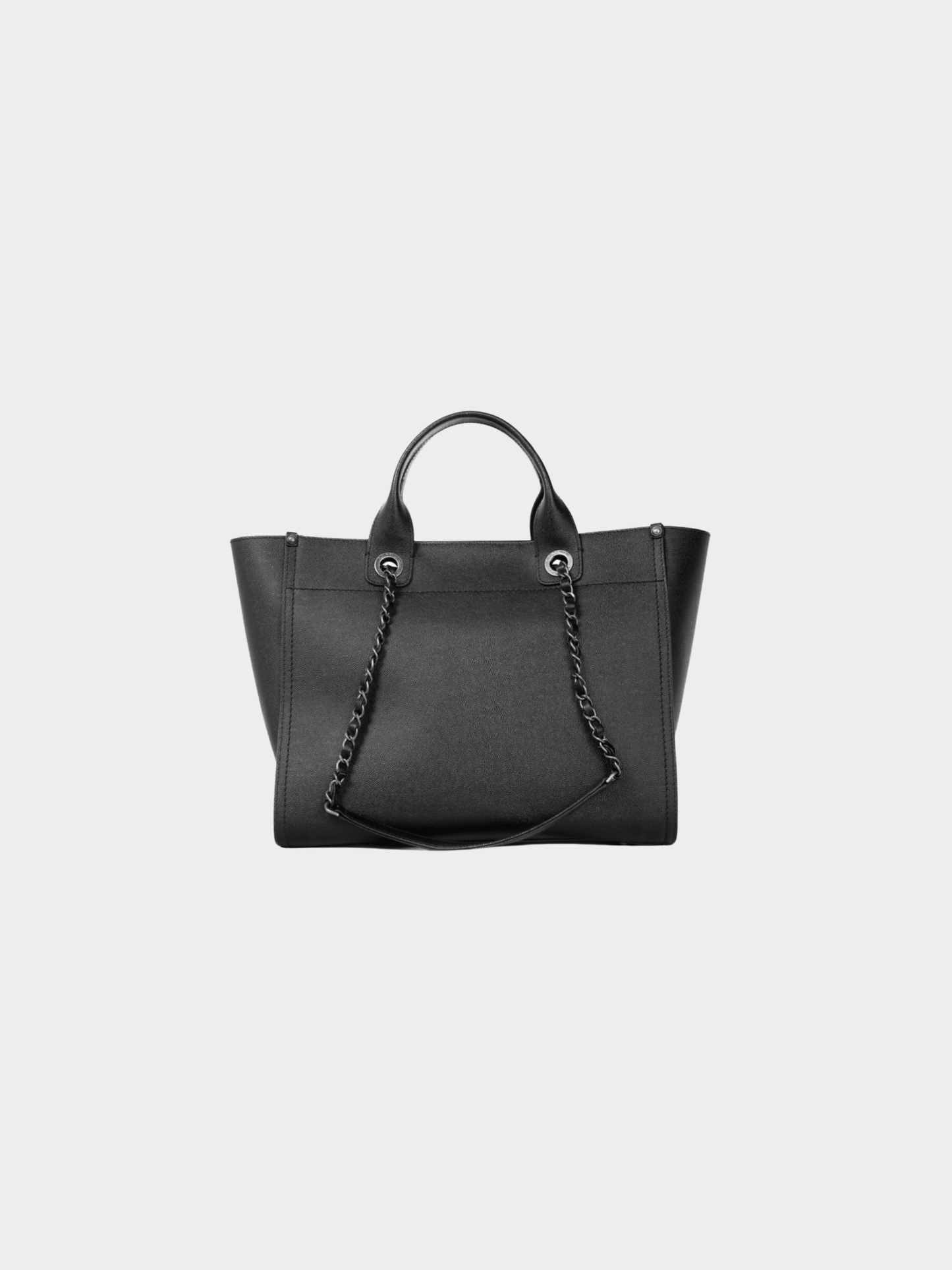Chanel 2000s Small Deauville Black Caviar Studded Tote