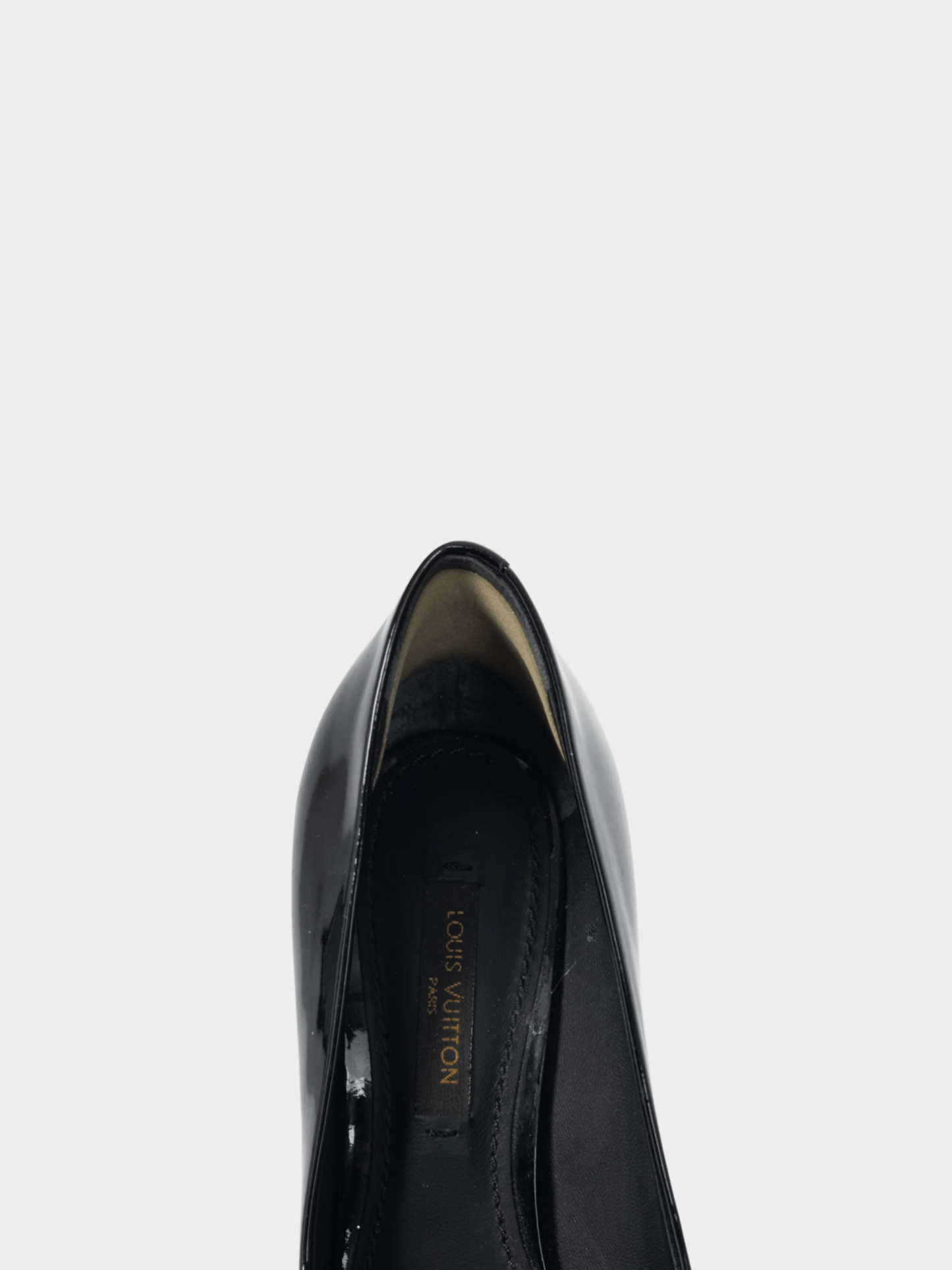 Louis Vuitton 2014 Black Patent Leather Embellished-Buckle Pumps