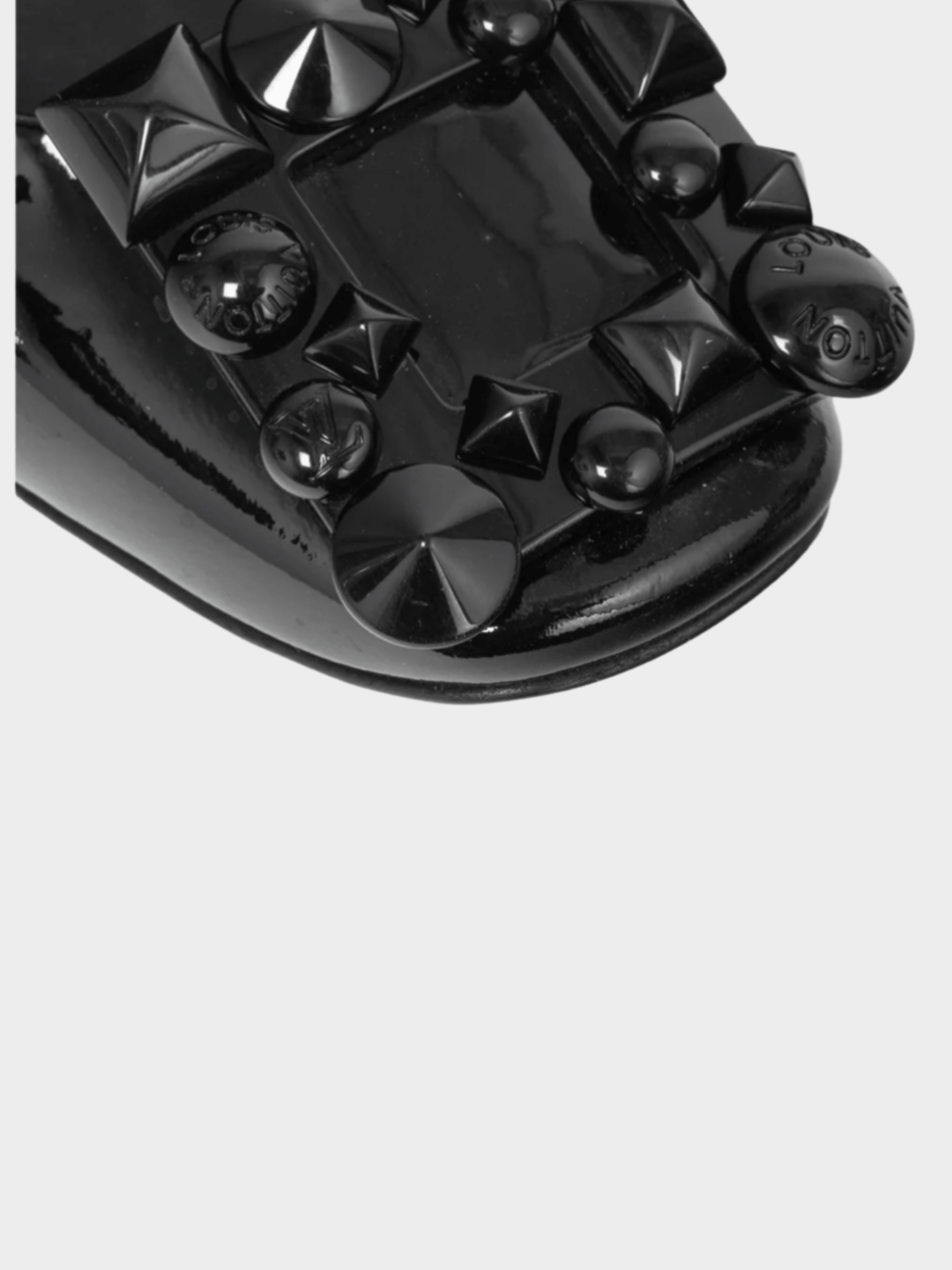 Louis Vuitton 2014 Black Patent Leather Embellished-Buckle Pumps