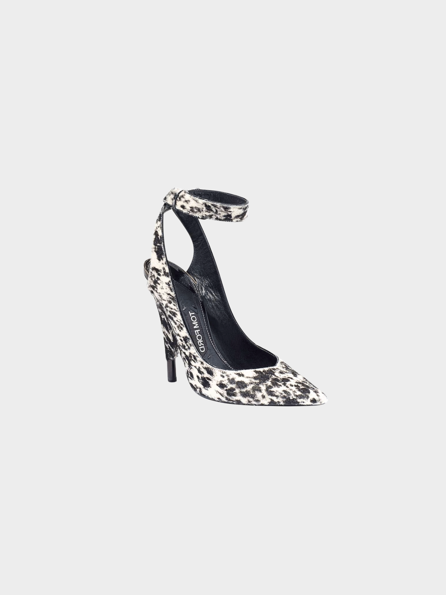 Tom Ford 2000s Black and White Calfhair Animal Print Pumps