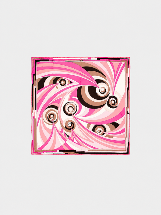 Emilio Pucci 2000s Pink Silk Printed Scarf