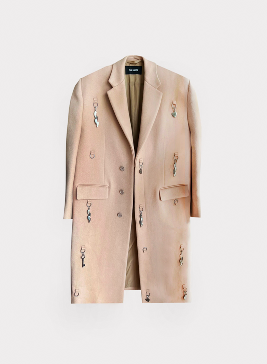 Raf Simons FW 2019 Beige Pierced Coat
