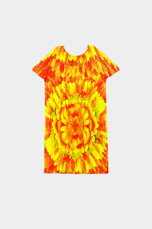 Issey Miyake 2000s Pleats Please Floral Shortsleeve Top
