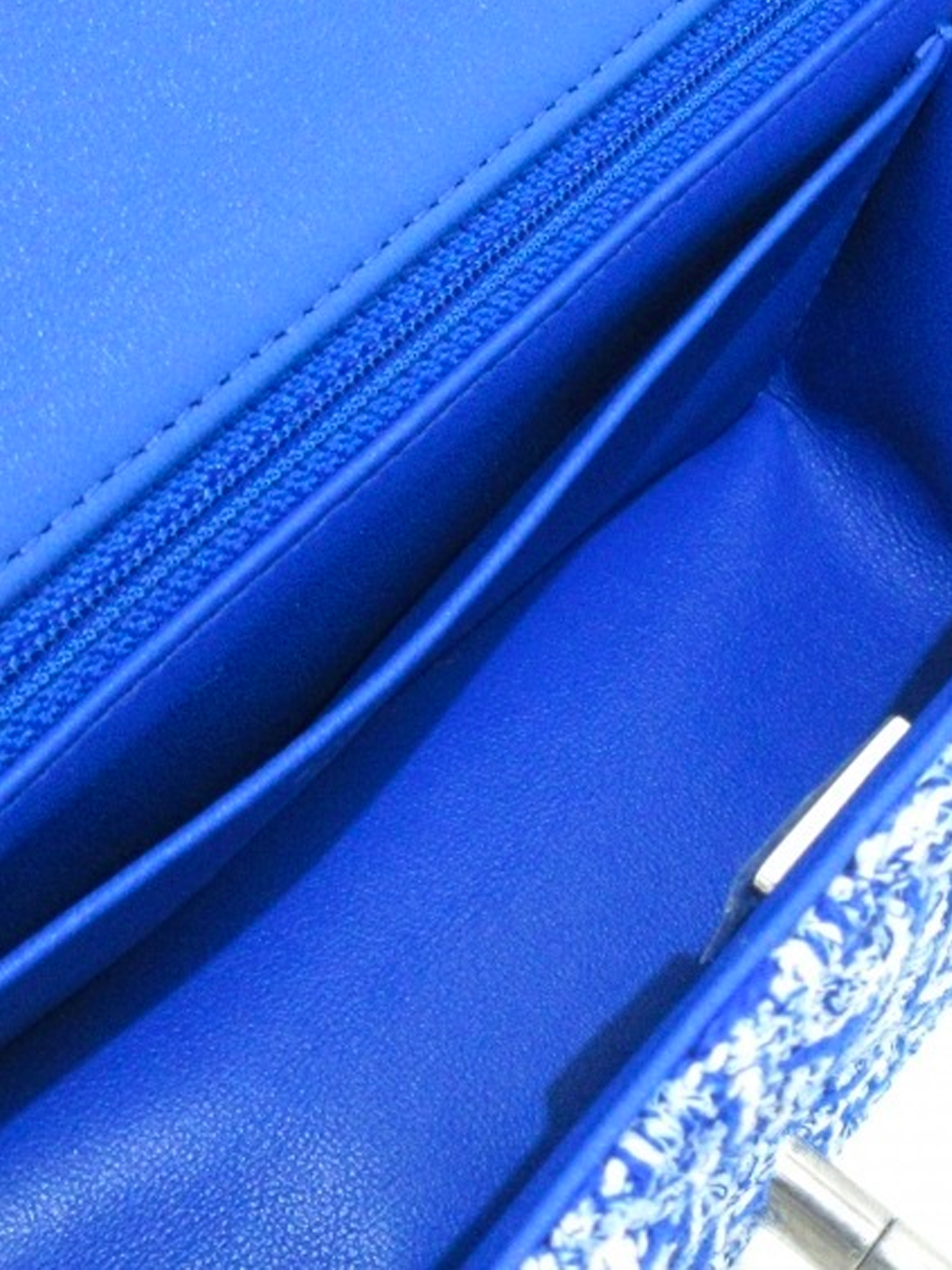Chanel 2020s Blue Tweed Small Flap Bag