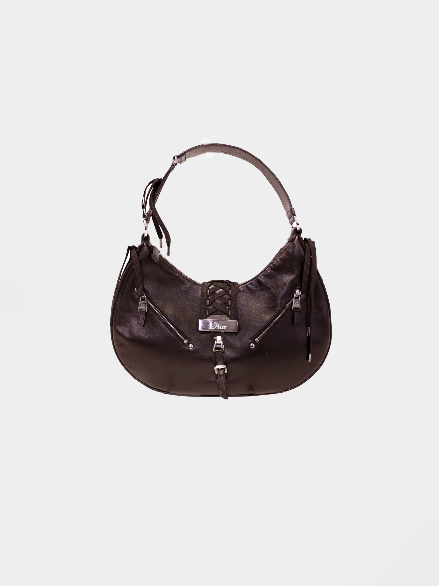 Christian Dior 2000s Lace Up Round Hobo Bag