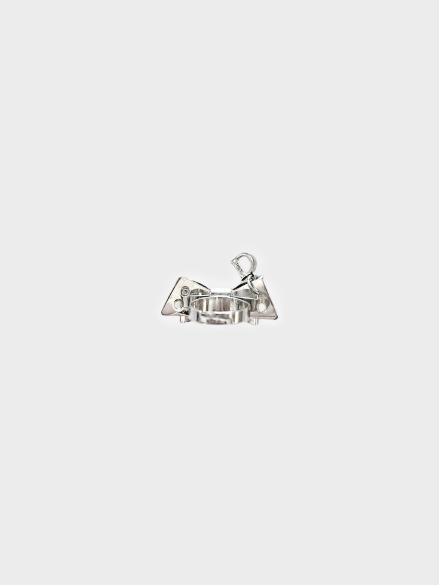 Christian Dior 1990s Silver Grommet Ribbon Charm Ring