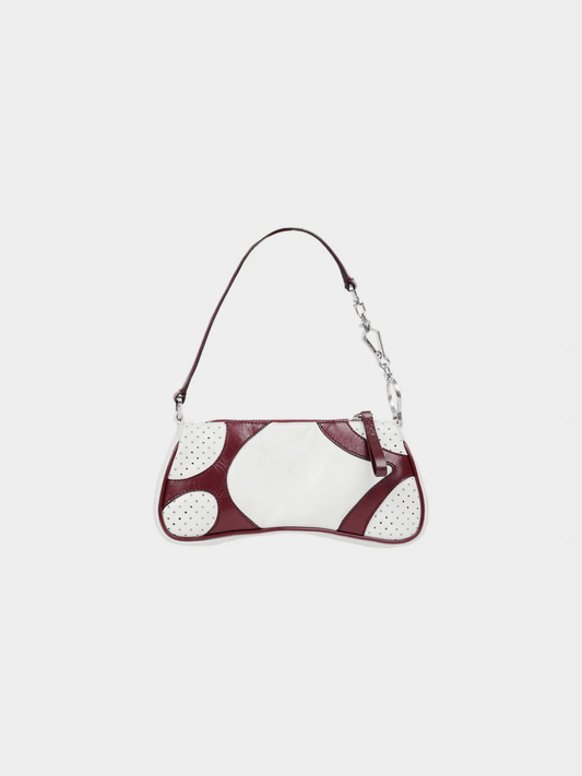 Prada SS 2000 White and Red Perforated Leather Handbag