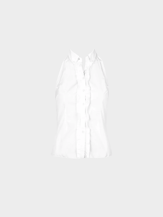 Miu Miu FW 2000 White Cotton Halter Top