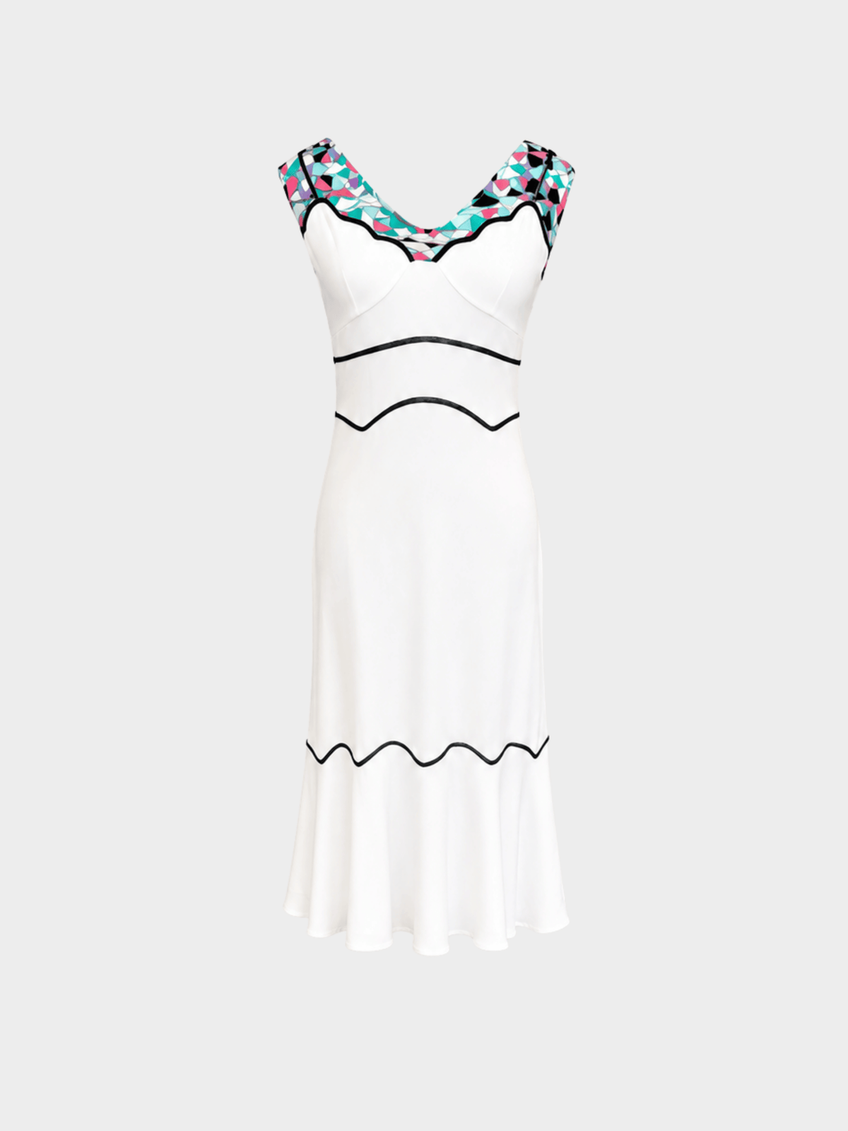 Emilio Pucci 2010s White with Black Trim Dress