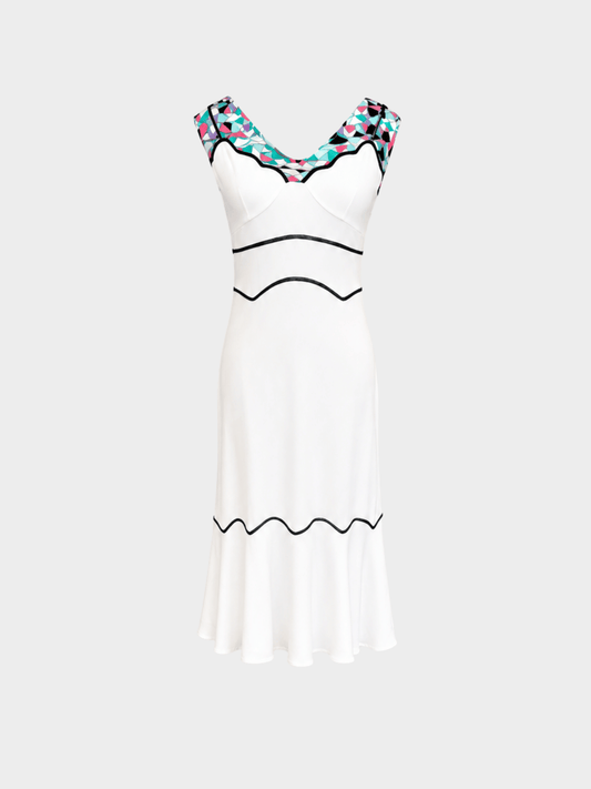 Emilio Pucci 2010s White with Black Trim Dress