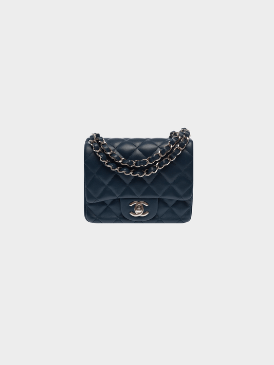 Chanel 2019 Navy Blue Leather Classic Bag