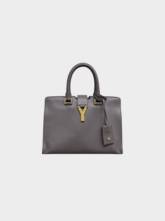 Yves Saint Laurent 2013 Dark Grey Leather Medium Cabas ChYc Bag