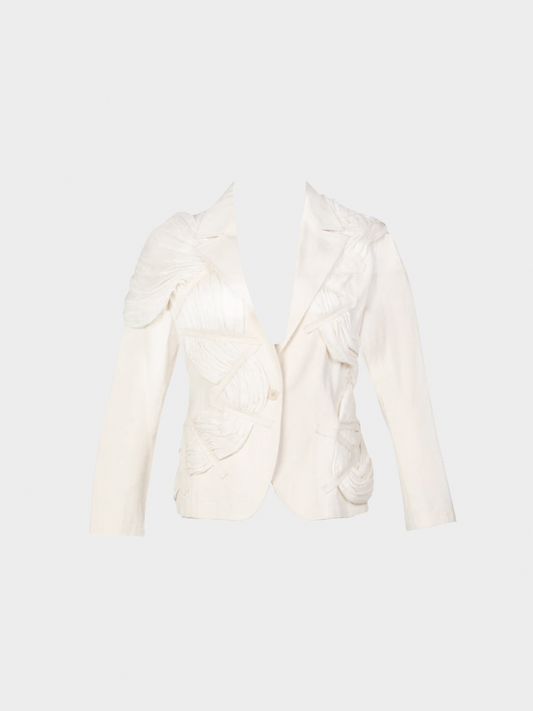 Issey Miyake SS 2003 Runway Cream Cotton Canvas Jacket