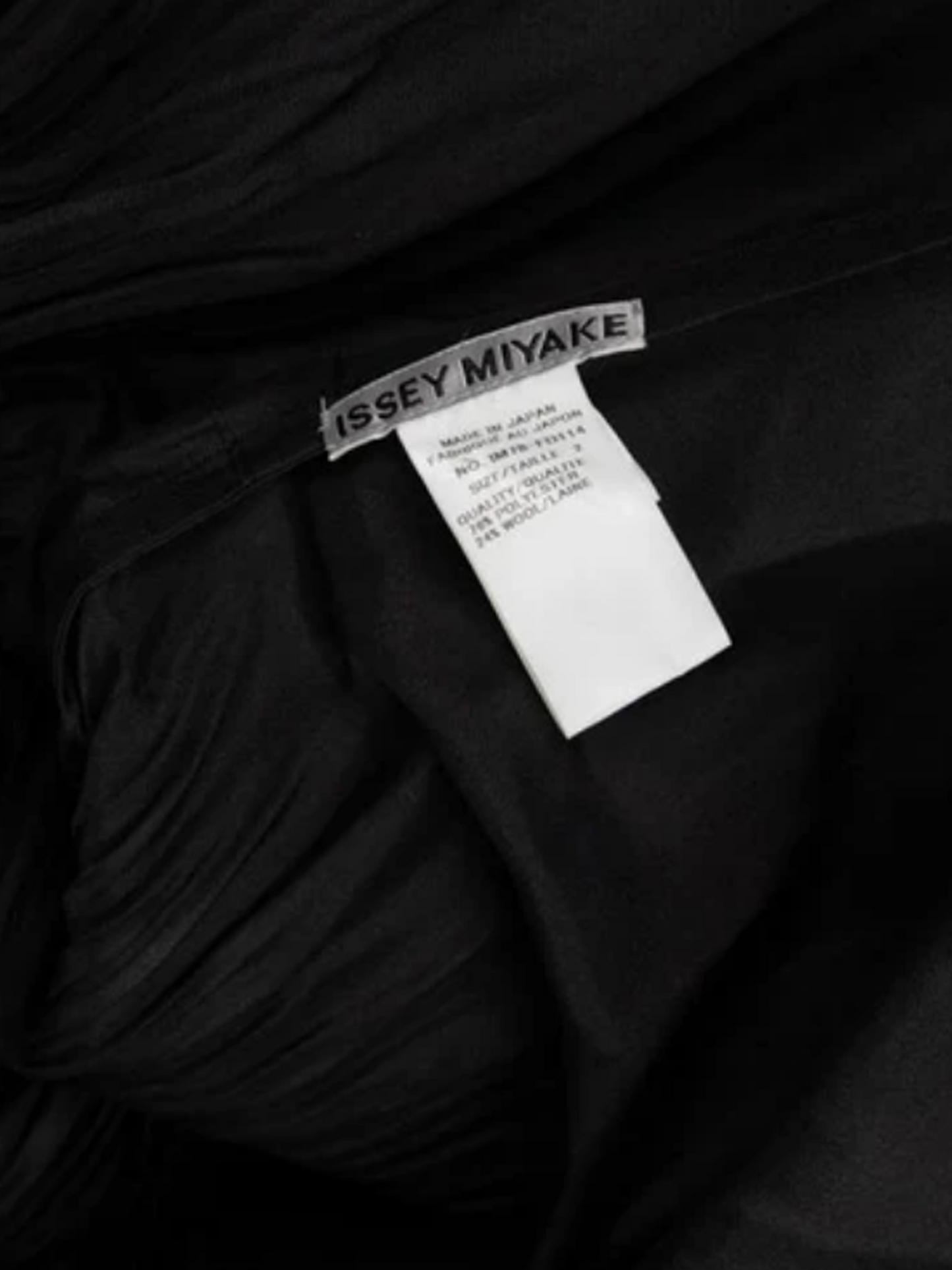 Issey Miyake 2000s Black Sculptural Pleated Cocoon Coat