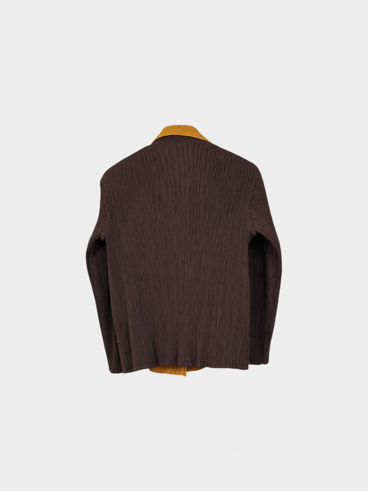 Issey Miyake 2000s Brown Pleated-Satin Blazer