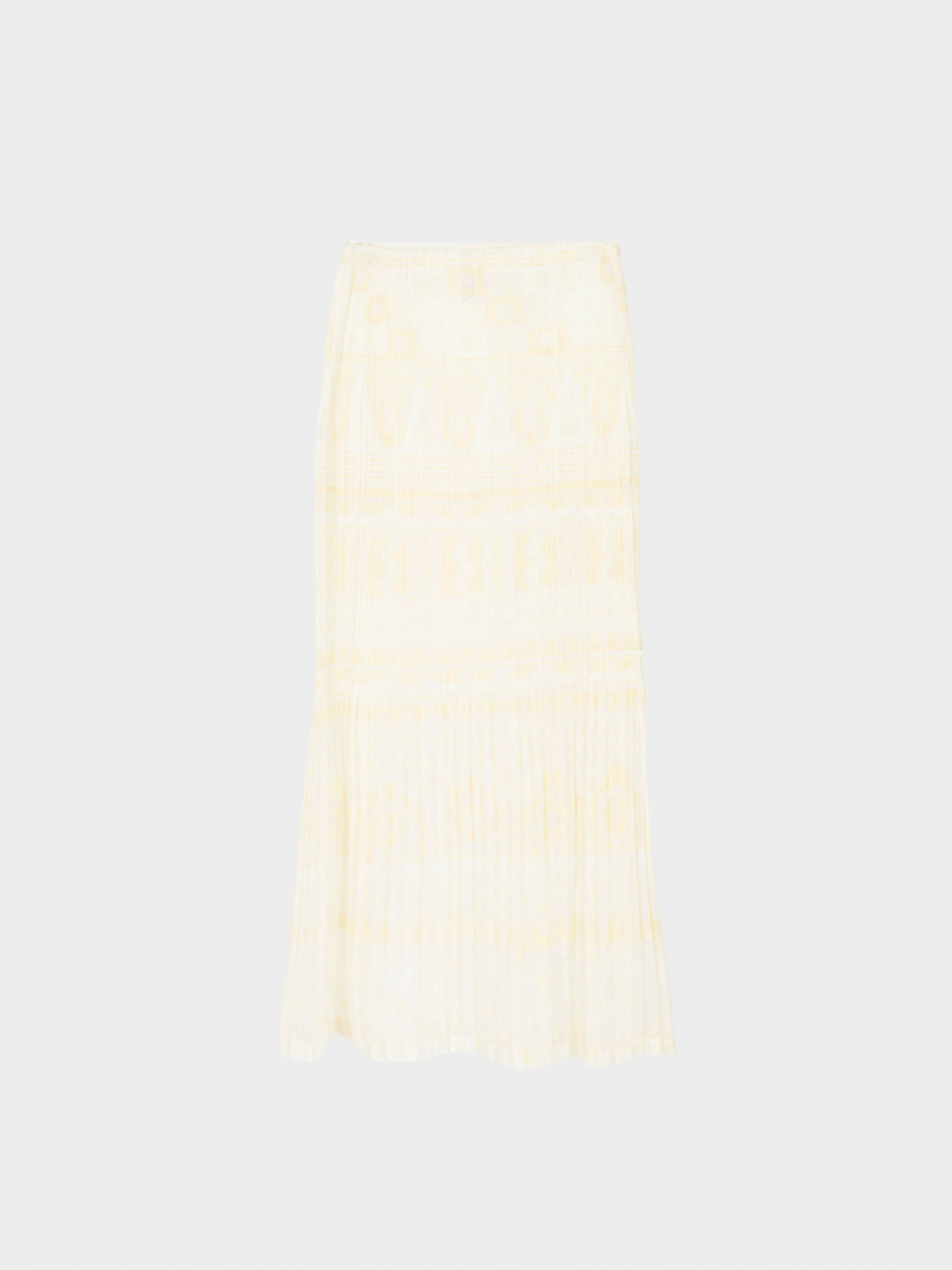 Issey Miyake Pleats Please 2010s White Geometric Mesh Midi Skirt