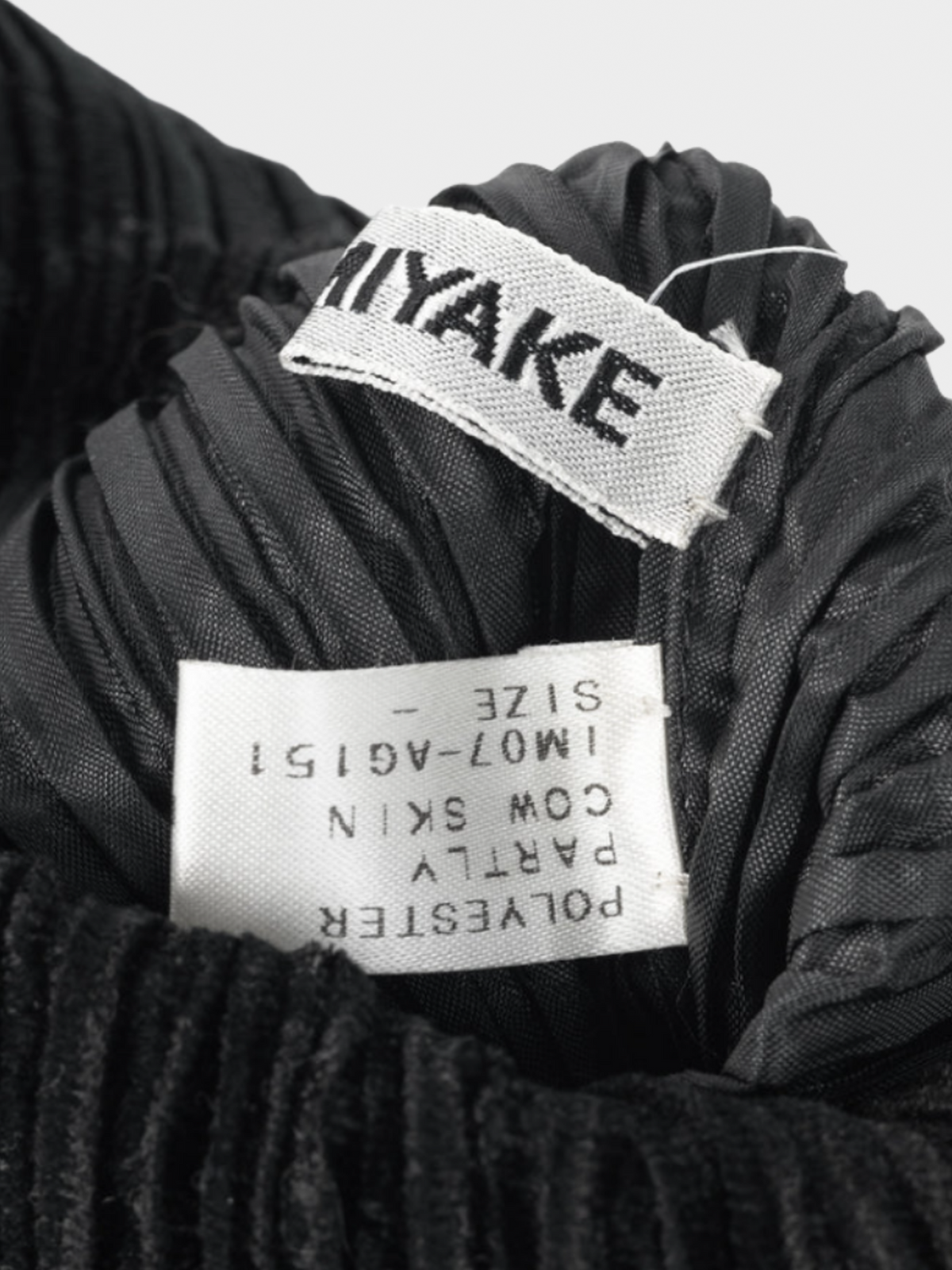 Issey Miyake 2000s Black Pleated Satin Evening Bag