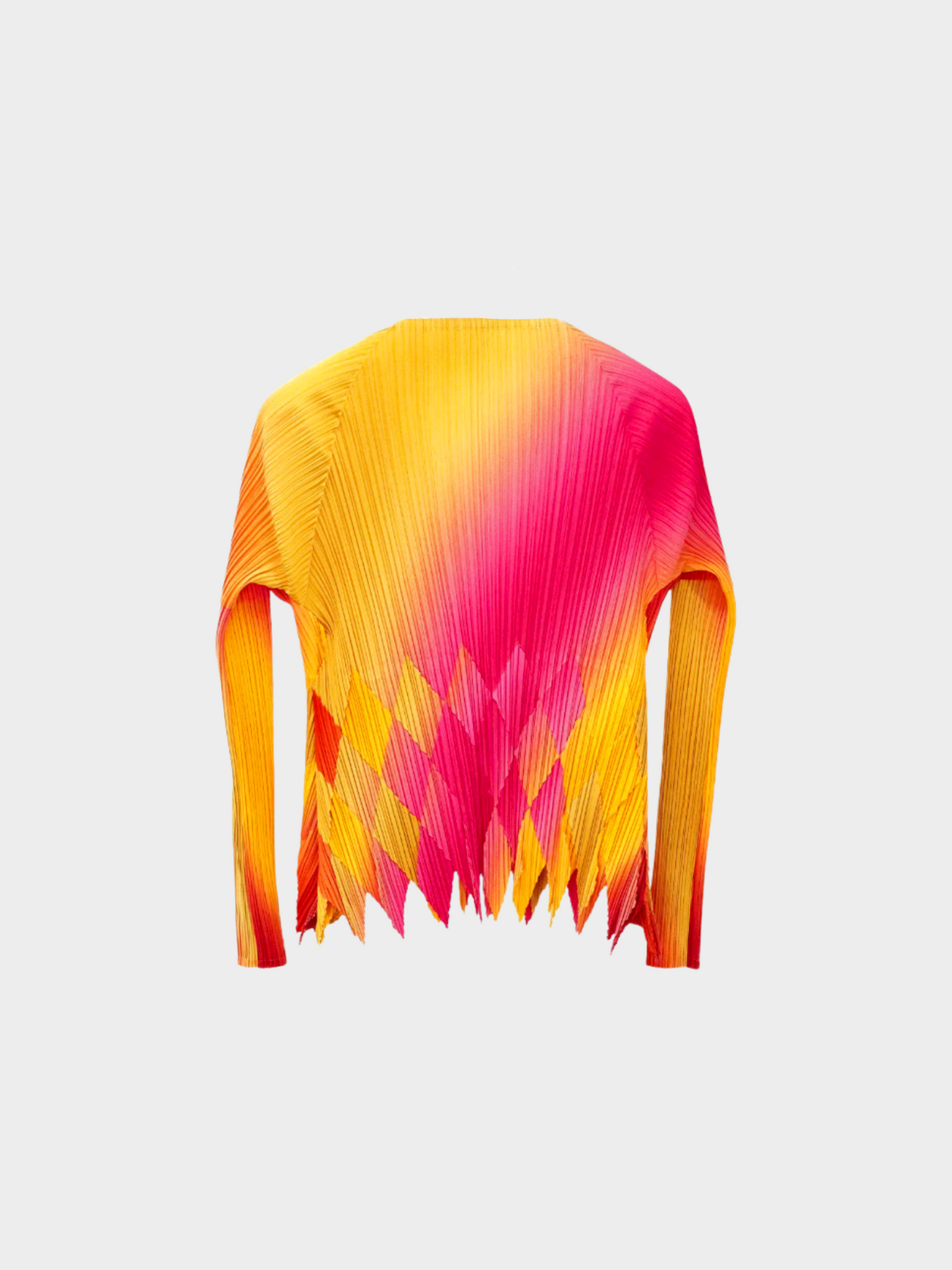 Issey Miyake 2000s Fete Multicoloured Harlequin Gradient Long Sleeve Top