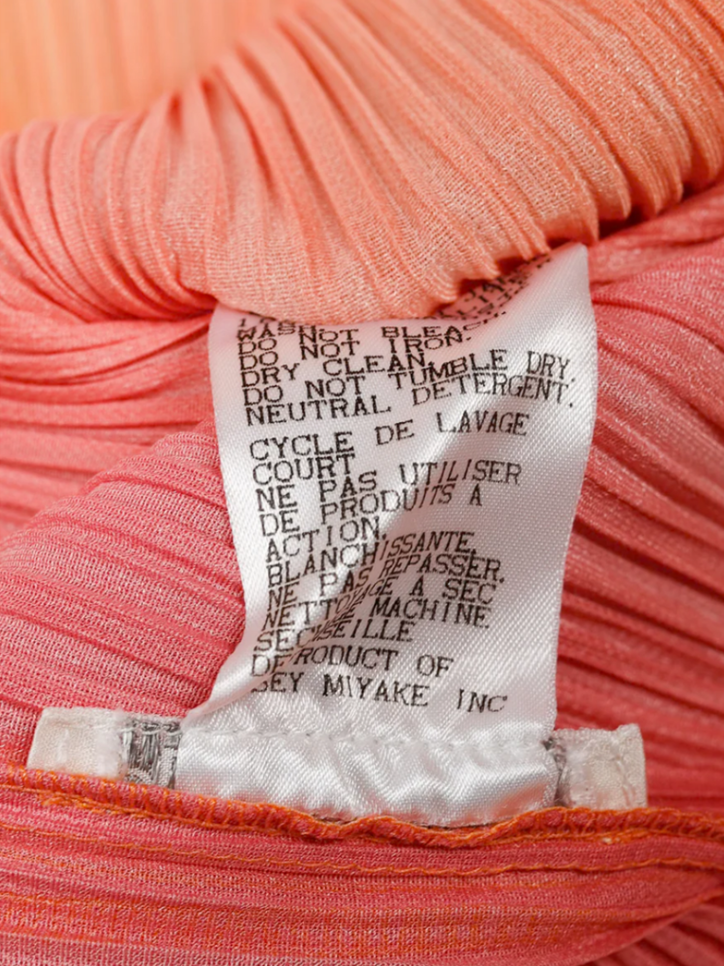 Issey Miyake Pleats Please 2000s Pink and Orange Gradient Cardigan