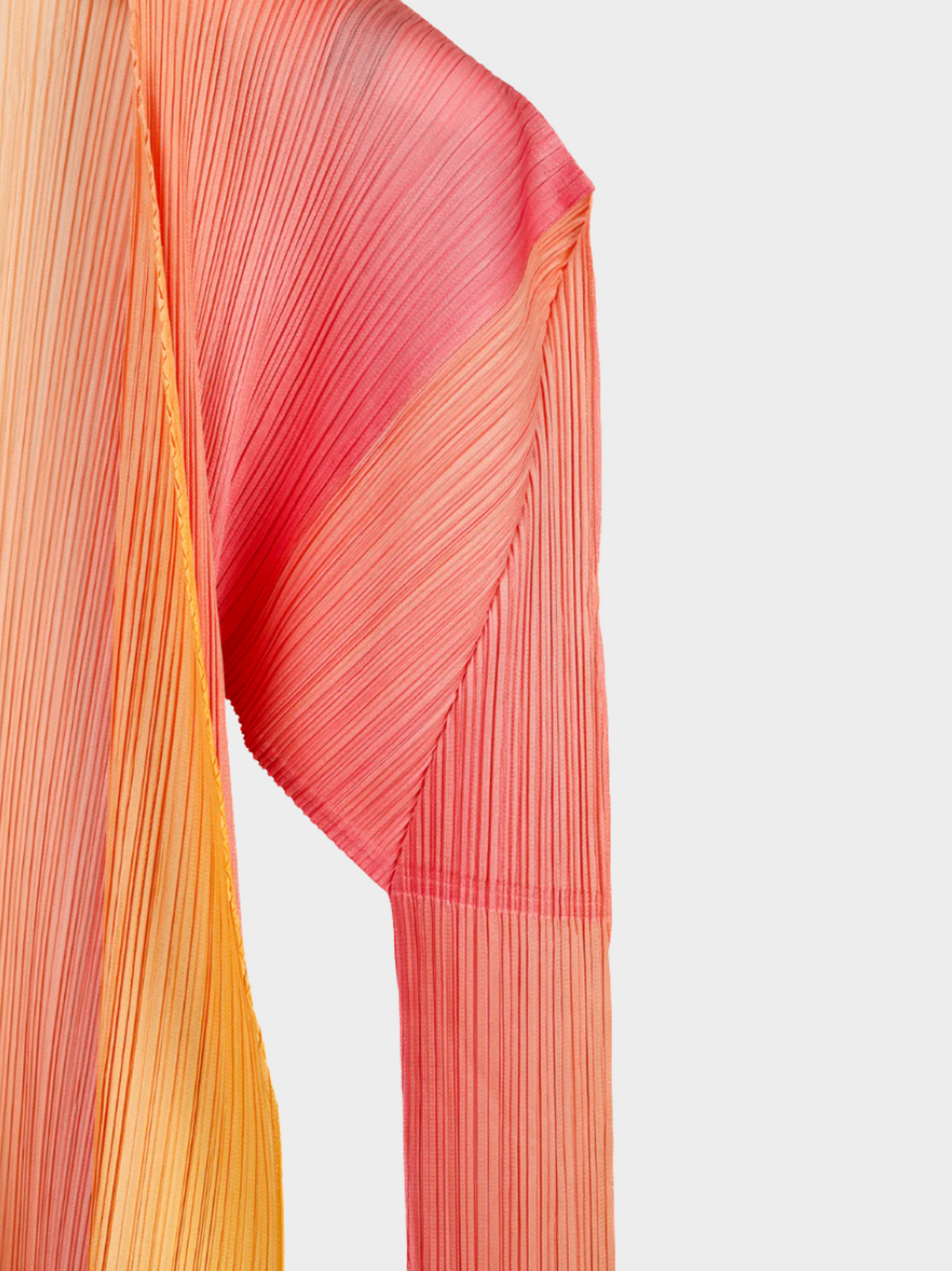 Issey Miyake Pleats Please 2000s Pink and Orange Gradient Cardigan