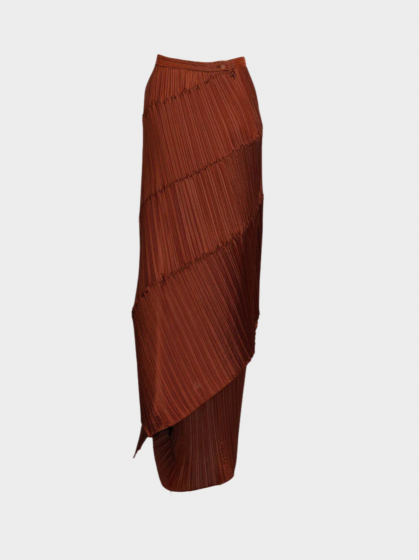 Issey Miyake 1990s Copper Pleated Spiral Skirt
